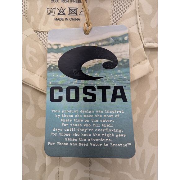 NWT Costa Camp Tech Woven Printed Shirt in Tropical Fauna Sail size XXL - Picture 3 of 6